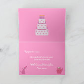  Roze Hond, Kat & Verjaardagstaart Sobriety Kaart (Binnen)