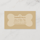 Roze hond met Paw Print en Bone Visitekaartje (Achterkant)