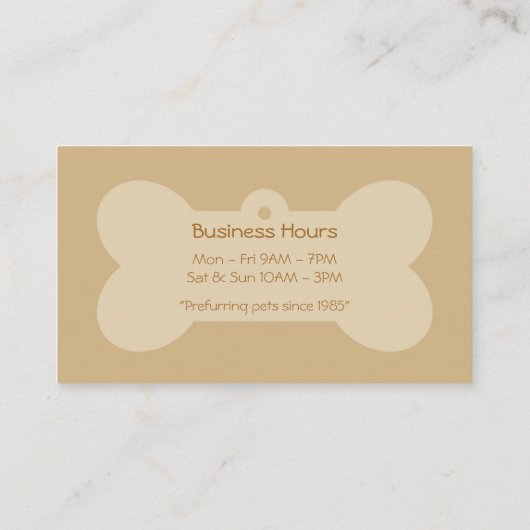 Roze hond met Paw Print en Bone Visitekaartje (Achterkant)