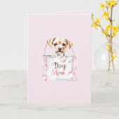 Roze Hond Moeder Tas Kaart (Gele Bloem)
