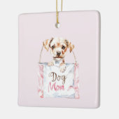 Roze Hond Moeder Tas Keramisch Ornament (Links)