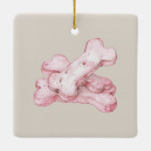 Roze Hond Moeder Tas Keramisch Ornament (Achterkant)