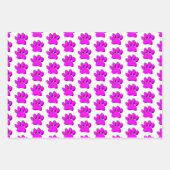 Roze Hond Paw 3D Art Patroon Inpakpapier Vel (Voorkant 2)