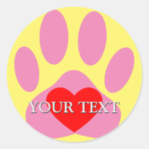 Roze Hond Pawprint Aangepaste Naam