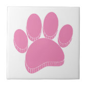Roze Hond Pawprint Hand getrokken Custom Tegeltje (Voorkant)