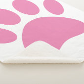 Roze hond Pawprint Sherpa Blanket Deken (3/4)