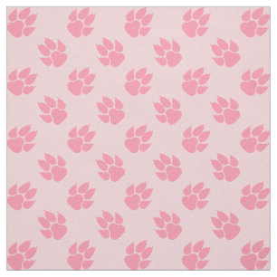 Roze Hond Pootafdrukken Patroon Stof