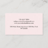 Roze hond Puppy Pocket Cute French Bulldog Visitekaartje (Achterkant)