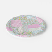 Roze Hond Roos Faux Patchwork Papier Bord (Gekanteld)