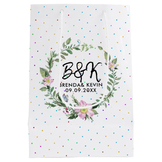 Roze hond roos medium cadeauzakje (Achterkant)