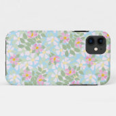 Roze Hond Rozen op Sky Blue Case-Mate iPhone Case (Achterkant (horizontaal))