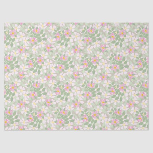 Roze Hond Rozen op Taupe Tissue Paper Tissuepapier (Voorkant)