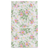  Roze Hond Rozen op Witte Kleine Gift Bag Klein Cadeauzakje (Achterkant)