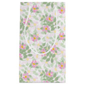  Roze Hond Rozen op Witte Kleine Gift Bag Klein Cadeauzakje (Voorkant)