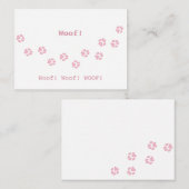 Roze hond schildert afdrukken De eigenaar van het  Notitiekaartje (Voorkant / Achterkant)