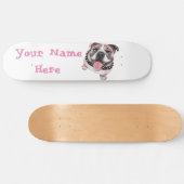 Roze hond Skateboard (Horizontaal)