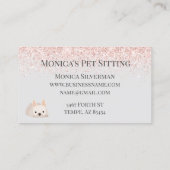  Roze Hond Zittend Dagverzorging Visitekaartje (Achterkant)
