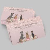  Roze Hond Zittend Dagverzorging Visitekaartje