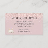  Roze Hond Zittend Dagverzorging Visitekaartje (Achterkant)
