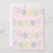 Roze honden verjaardagsfeest uitnodiging (Achterkant)