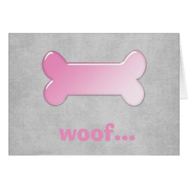 Roze Hondenbot *Woof* Lege Wenskaart 2