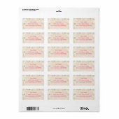  roze hondenhout en knoppen etiket (Full Sheet)