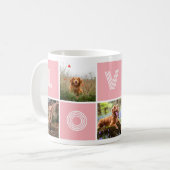 Roze Hondenliefhebber Hart Liefde Foto Collage Koffiemok (Voorkant links)