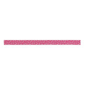 Roze Hondenliefhebber Puppy Thema Poot Print Botte Grosgrain Lint (Voorkant)
