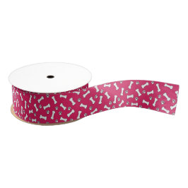 Roze Hondenliefhebber Puppy Thema Poot Print Botte Grosgrain Lint