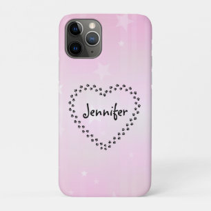 Roze Hondenpoot Hart Persoonlijke Mobiele Telefoon Case-Mate iPhone Case