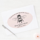 Roze Honey Jar Boho Beekeeper Ovale Sticker (Envelop)