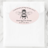 Roze Honey Jar Boho Beekeeper Ovale Sticker (Tas)