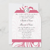 Roze Honeysuckle Funky Swirls Bruiloft uitnodiging (Voorkant)