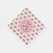 Roze Honing Bee Meisje's Baby shower Servet (Hoek)