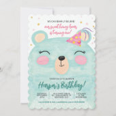 Roze honingbeer verjaardag kaart (Voorkant)