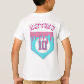 Roze honkbal-drip t-shirt (Achterkant)