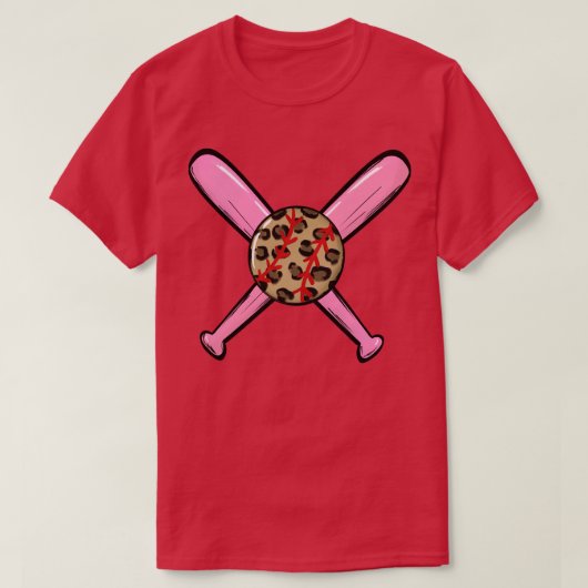 roze honkbal t-shirt (Design voorkant)