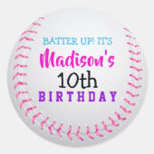 ROZE HONKBAL verjaardagsfeestje Sticker (Voorkant)