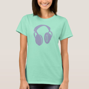 Roze hoofdtelefoon Bovenkant T-shirt