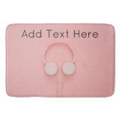 Roze hoofdtelefoon met draden badmat (Voorkant)