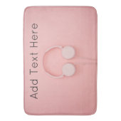 Roze hoofdtelefoon met draden badmat (Voorkant Verticaal)