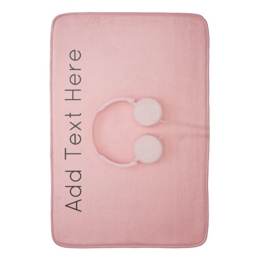 Roze hoofdtelefoon met draden badmat (Voorkant Verticaal)