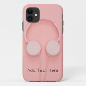 Roze hoofdtelefoon met draden Case-Mate iPhone case (Achterkant)