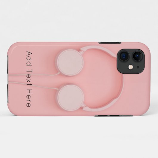 Roze hoofdtelefoon met draden Case-Mate iPhone case (Achterkant (horizontaal))
