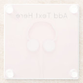 Roze hoofdtelefoon met draden glazen onderzetter (Achterkant)