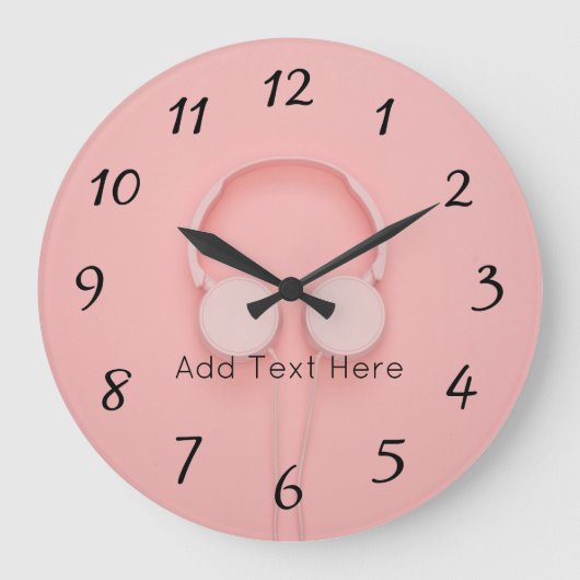 Roze hoofdtelefoon met draden grote klok (Voorkant)