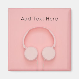 Roze hoofdtelefoon met draden magneet