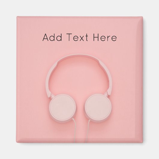 Roze hoofdtelefoon met draden magneet (Voorkant)