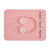 Roze hoofdtelefoon met draden magneet (Horizontaal)