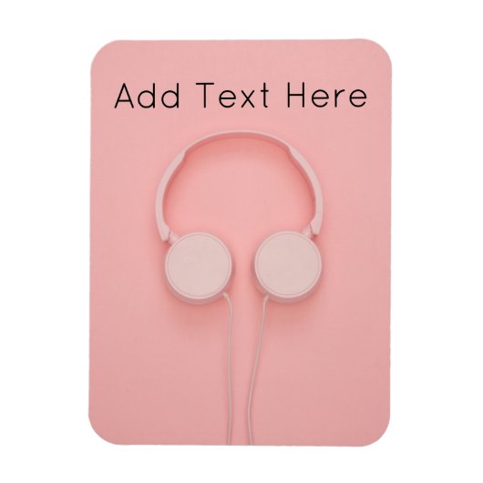 Roze hoofdtelefoon met draden magneet (Verticaal)